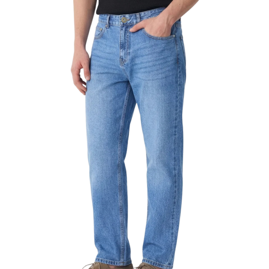 Men's Light Blue Denim Jeans - Regular/Straight Fit, Export Quality