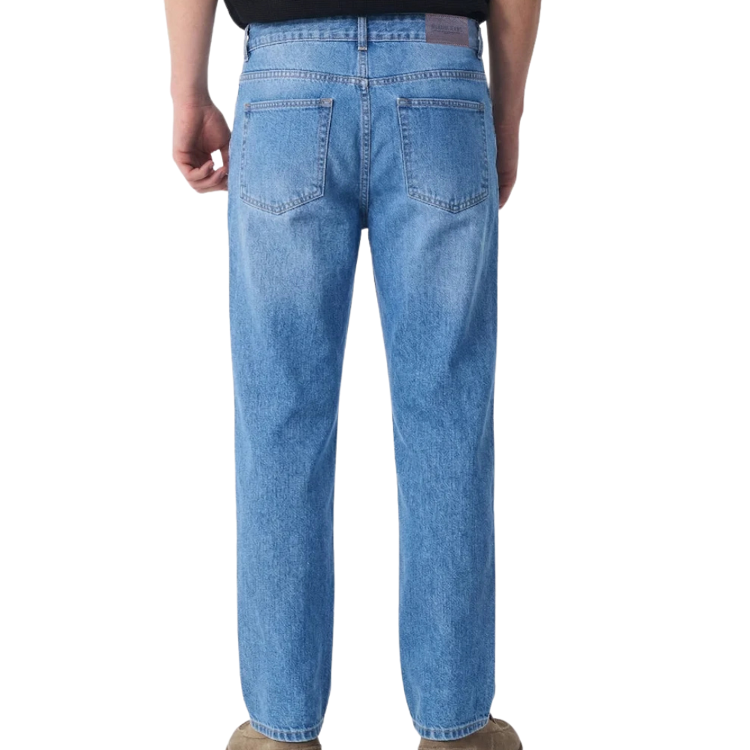 Men's Light Blue Denim Jeans - Regular/Straight Fit, Export Quality