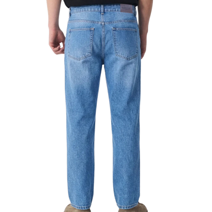 Men's Light Blue Denim Jeans - Regular/Straight Fit, Export Quality
