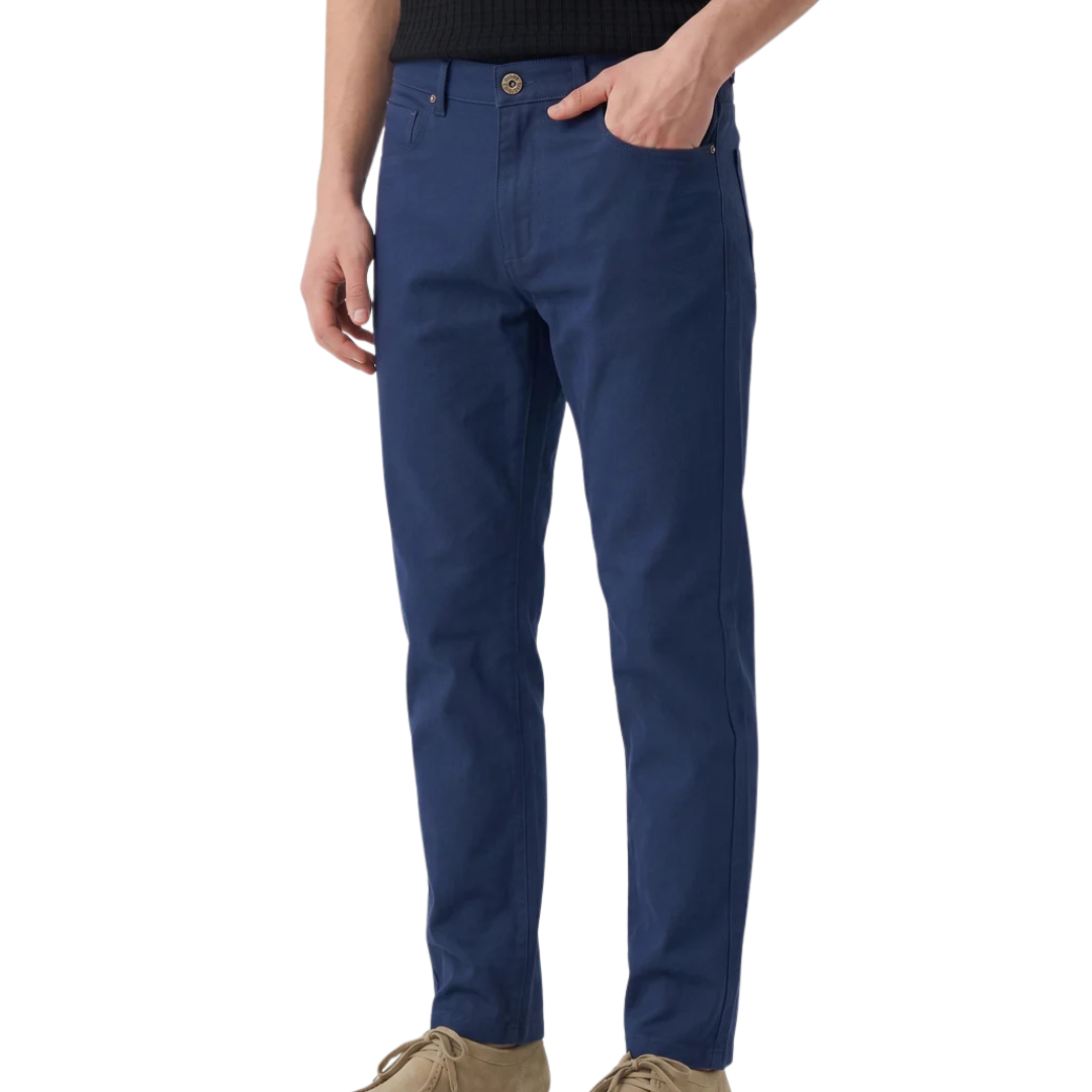 Men's Navy Blue Denim Jeans - Regular/Straight Fit, Export Quality