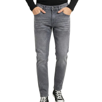 Men's Grey Denim Jeans - Regular/straight Fit, Export Quality