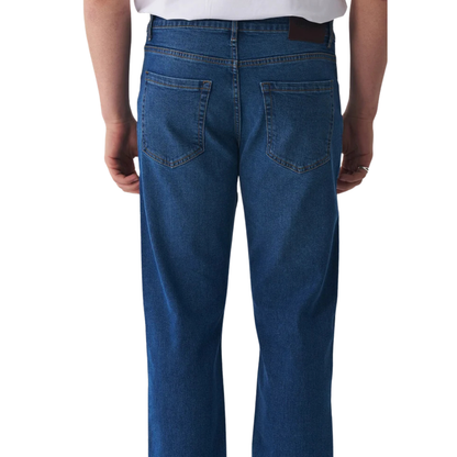 Men's Classic Blue Denim Jeans – Regular/Straight Fit, Export Quality