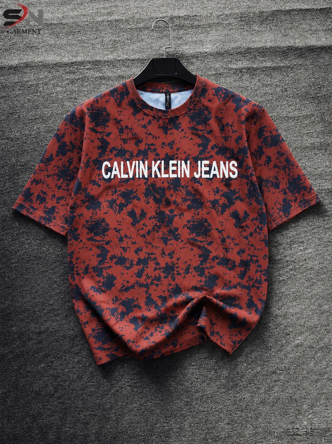 Oversized Tie-Dye Print Waffle Knit Maroon T-Shirt for Men | Premium Streetwear Tee